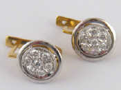 Appraisal: A pair of yellow metal tests carat gold diamond earrings