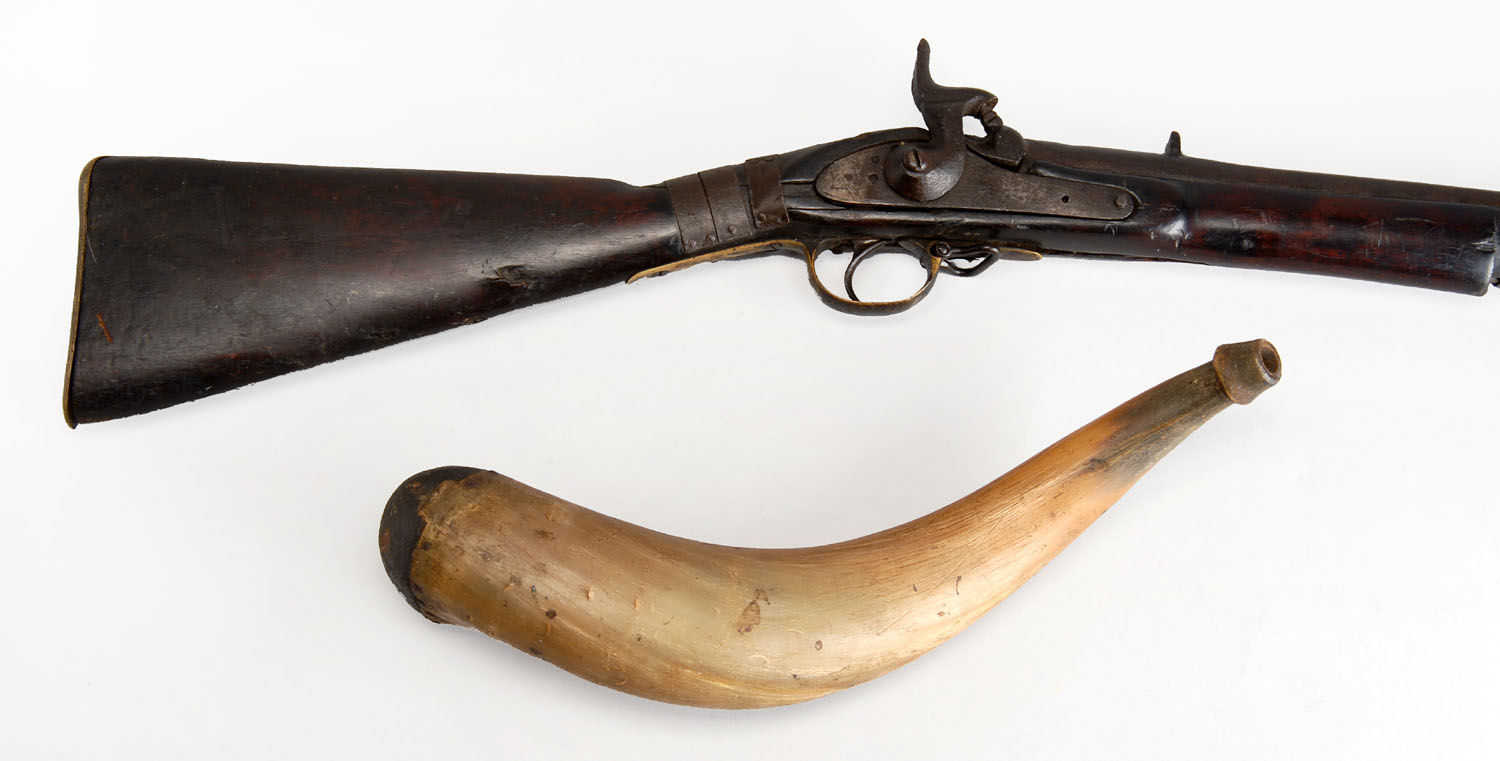 Appraisal: PERCUSSION MUSKET Circa s caliber Found in the South Brass