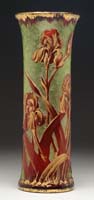 Appraisal: TALL CAMEO VASE Cameo decoration consisting of cranberry irises over