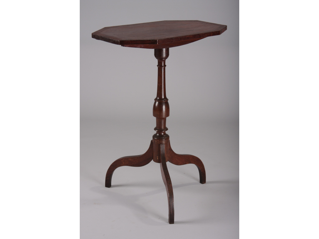 Appraisal: Federal Tilt Top Candlestand Probably CT ca mahogany octagonal oblong