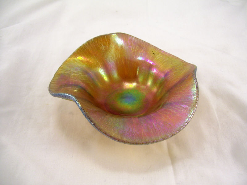 Appraisal: Lundberg Studios Stretch Glass Bowl Lobed shaped stretch glass bowl