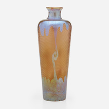 Appraisal: Loetz TALL PH NOMEN VASE GRE Austria c hand-blown glass