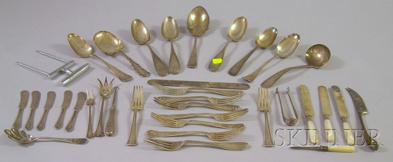 Appraisal: Group of Sterling Silver Coin Silver and Silver Plated Flatware