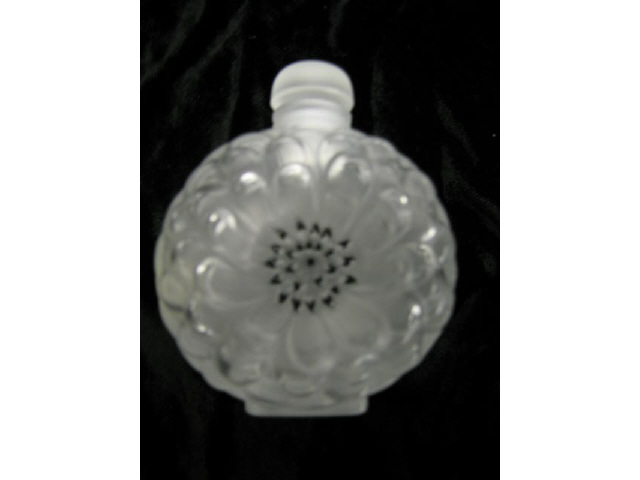 Appraisal: Lalique French Crystal Perfume Bottle enameled floral