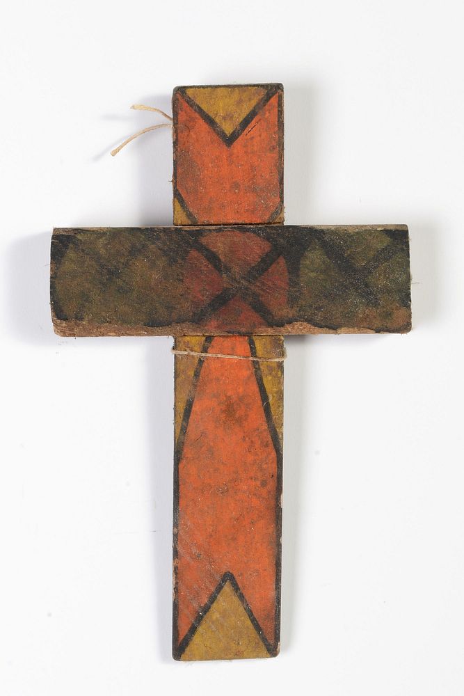 Appraisal: Painted Wooden Cross th Century New Mexico Painted Wooden Cross