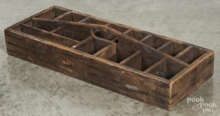 Appraisal: Two primitive pine divided carriers th c with cutout handles