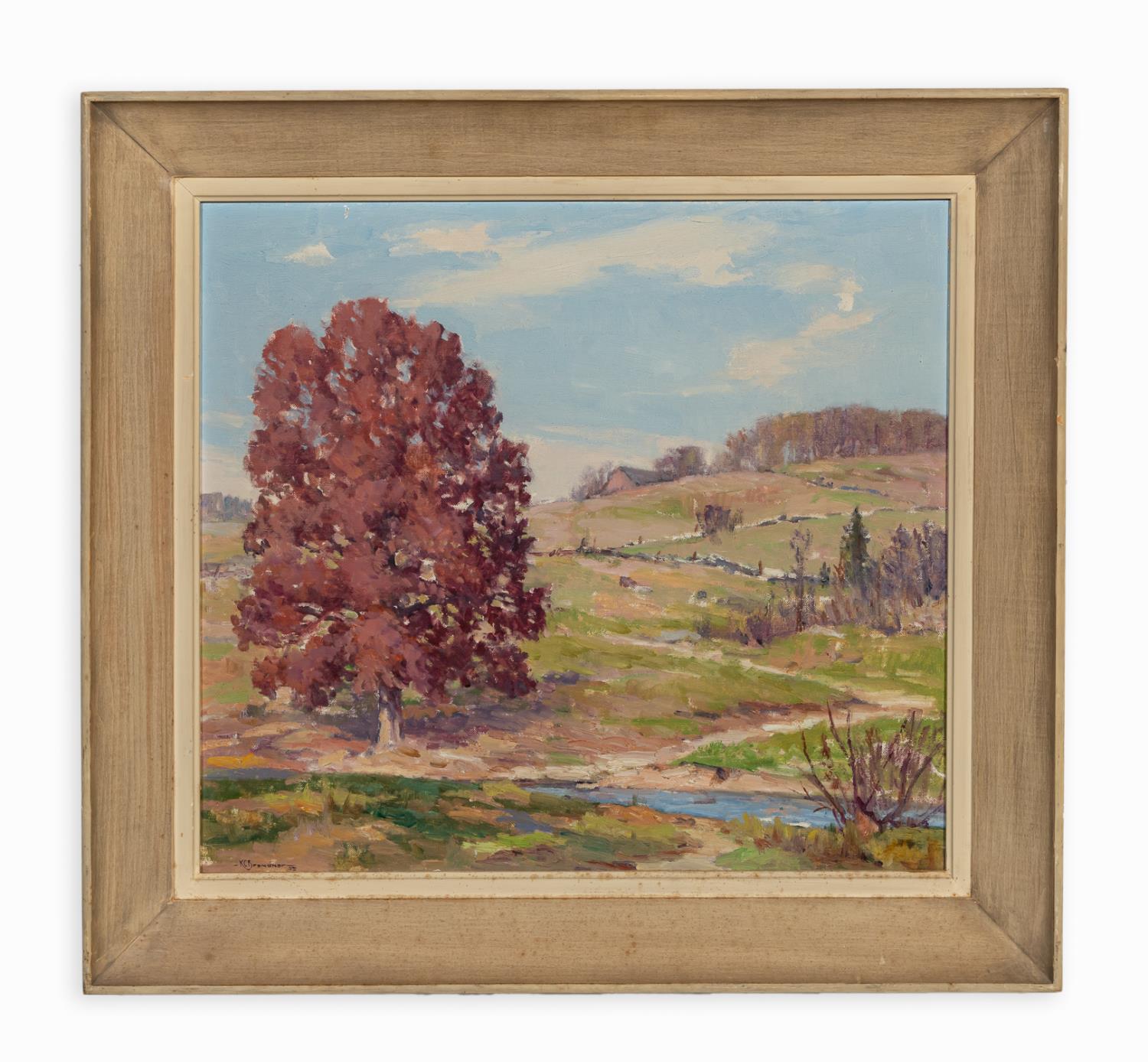 Appraisal: KARL BRANDNER THE RED OAK LANDSCAPE O B Karl C