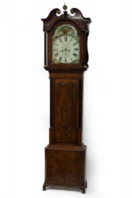 Appraisal: A th Century mahogany longcase clock the painted arched dial