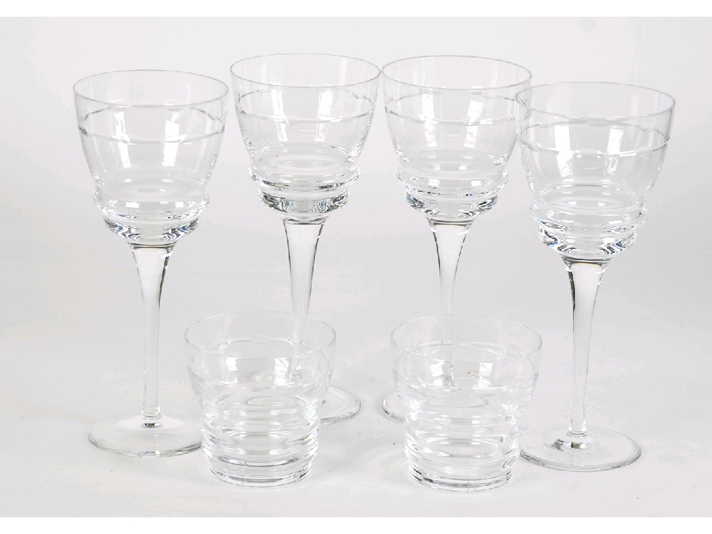 Appraisal: STYLISH SET OF TYRONE CRYSTAL TALL STEMMED DRINKING GLASSES cm