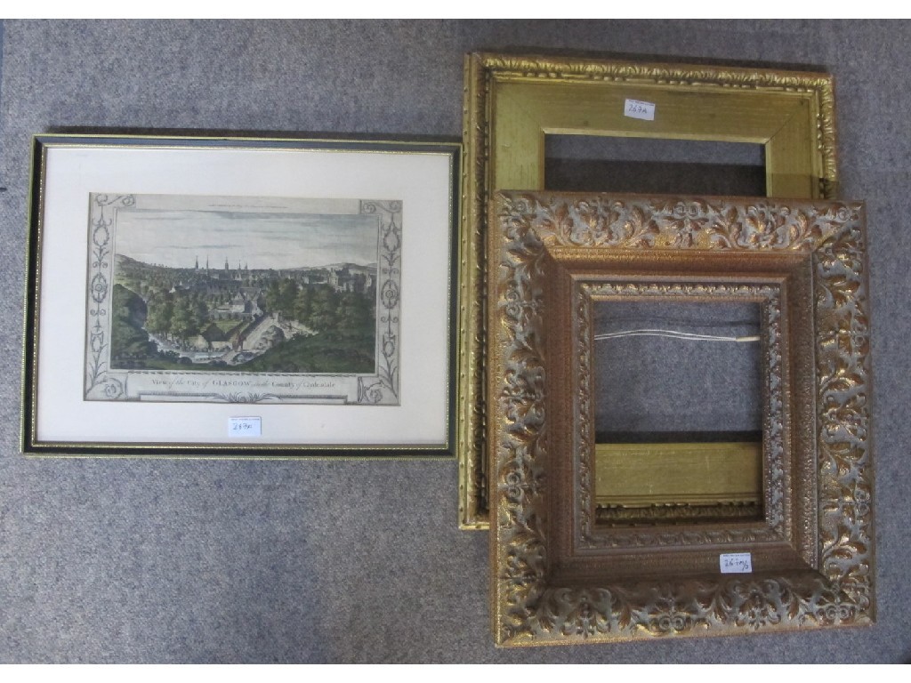 Appraisal: Glasgow topographical view th Century and two gilt picture frames