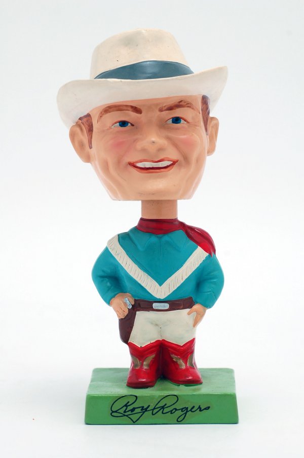 Appraisal: Circa Roy Rogers bobblehead atop a green square base with