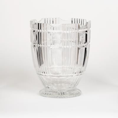 Appraisal: Style of Orrefors a large cut crystal vase geometric designs