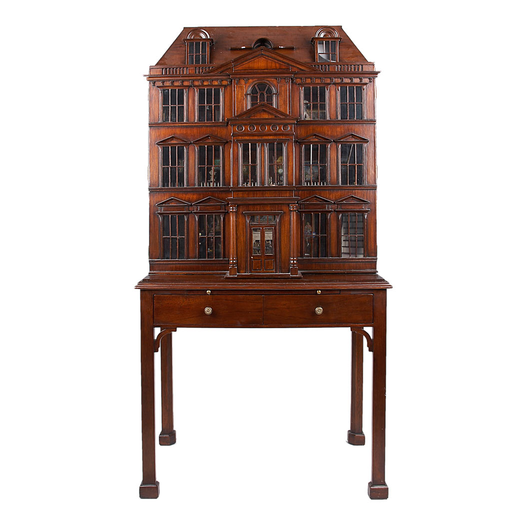 Appraisal: George III Style Mahogany Doll's House on Stand In the