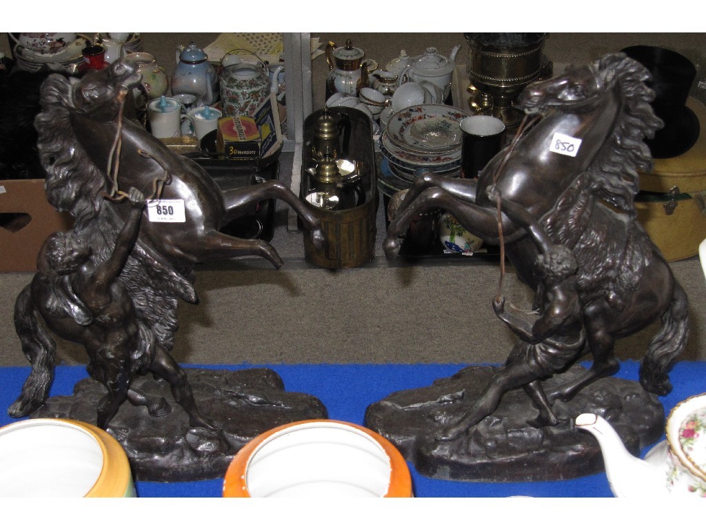 Appraisal: Pair of Spelter figures of Marli horses