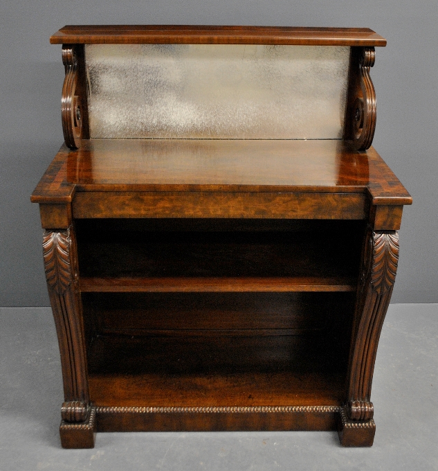 Appraisal: - English Empire mahogany side server c with a mirrored