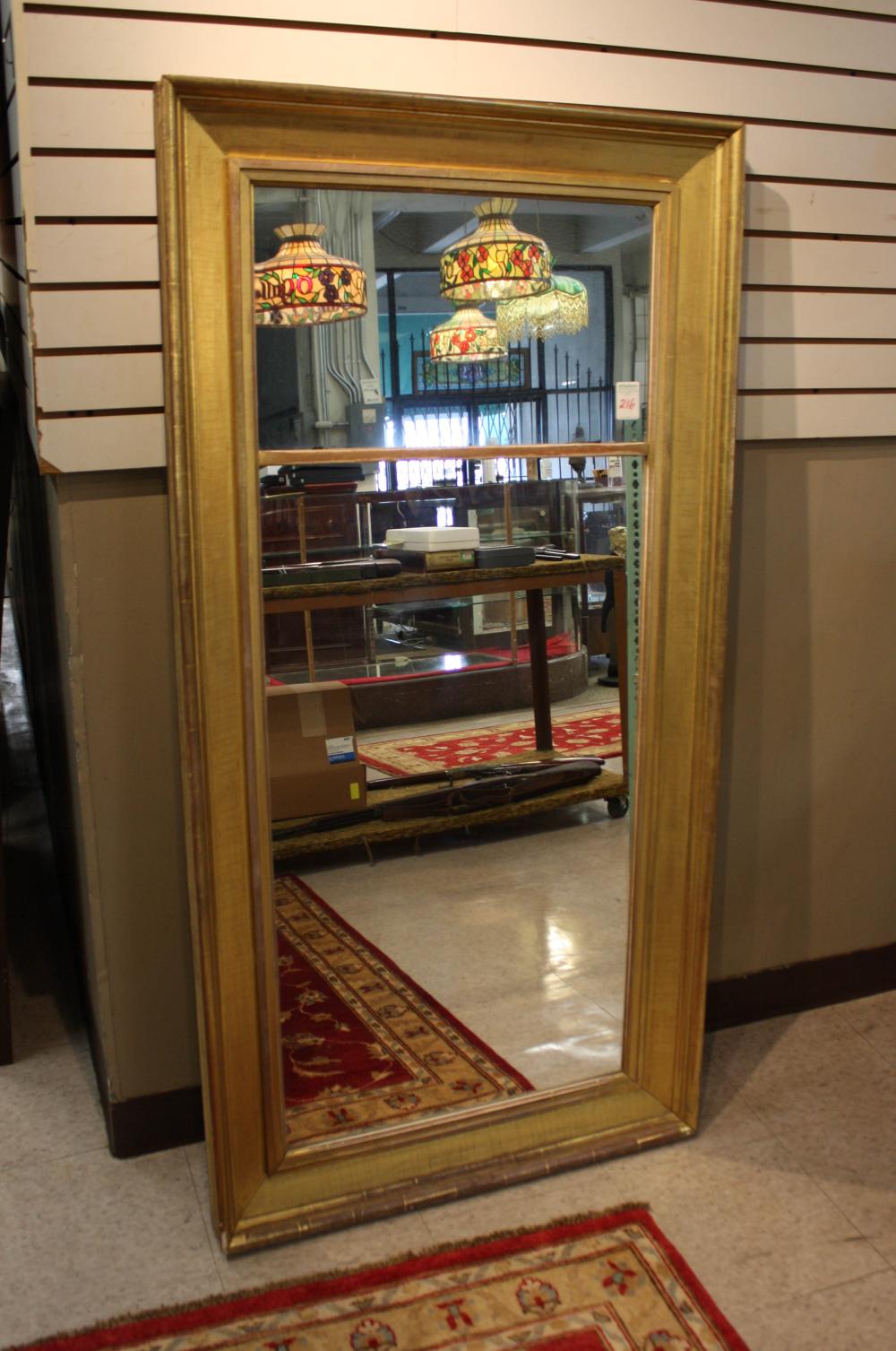 Appraisal: LARGE GILTWOOD FRAMED WALL MIRROR American th century x W