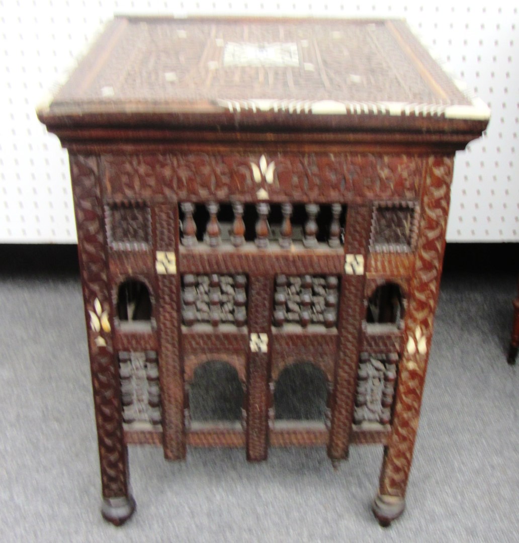 Appraisal: A late th early th century Eastern bone inlaid hardwood