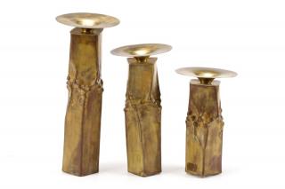 Appraisal: Three Thomas Roy Markusen Classic Candlesticks Thomas Roy Markusen American