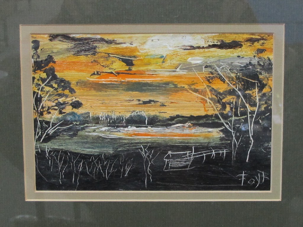 Appraisal: NICHOLAS FAIRBAIRN Oil on board 'Fordell Winter' Gallery label to