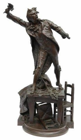 Appraisal: French patinated bronze sculpture Camille Desmoulins Au Palais Royal signed