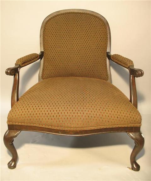 Appraisal: MODERN FAUTEUIL STYLE ARMCHAIR th century the padded back with