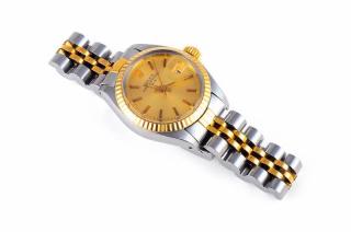 Appraisal: A Two Tone Gold Lady's Rolex Oyster Perpetual Date Watch