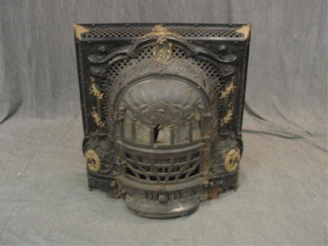 Appraisal: Metal and Bronze Mounted Fireplace Great quality From a prominent