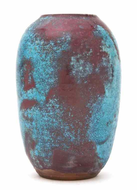 Appraisal: A Jugtown Pottery Vase of ovoid form having a turquoise