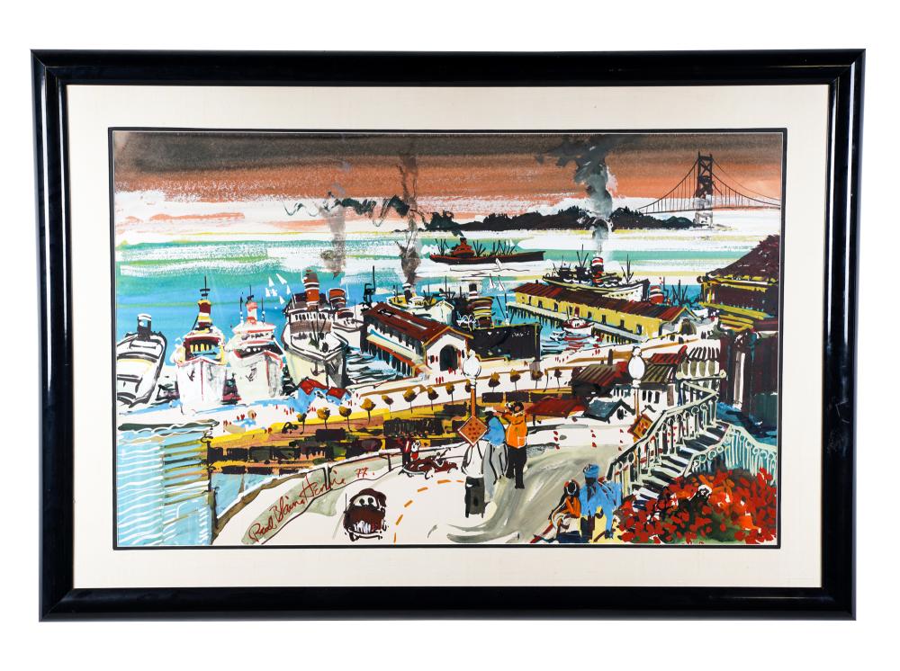 Appraisal: PAUL BLAINE HENRIE FISHERMAN'S WHARF circa watercolor on paper signed