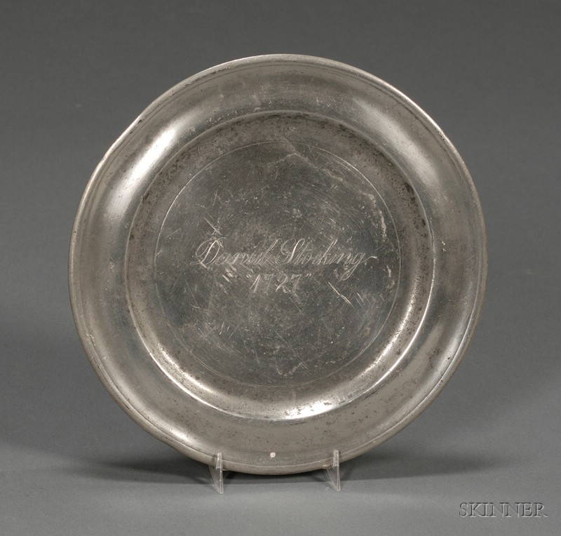 Appraisal: Small Pewter Plate Thomas Danforth II Middletown Connecticut - round