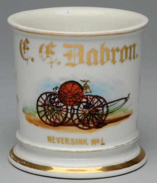 Appraisal: Horse-Drawn Fire Wagon Shaving Mug Gilt name C F Dabron