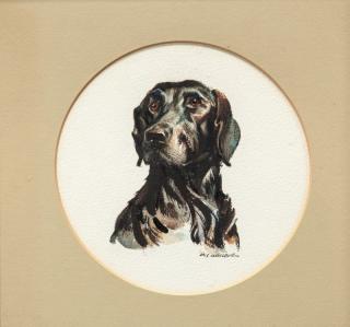 Appraisal: Milton C Weiler - Two Works Retriever Head signed M