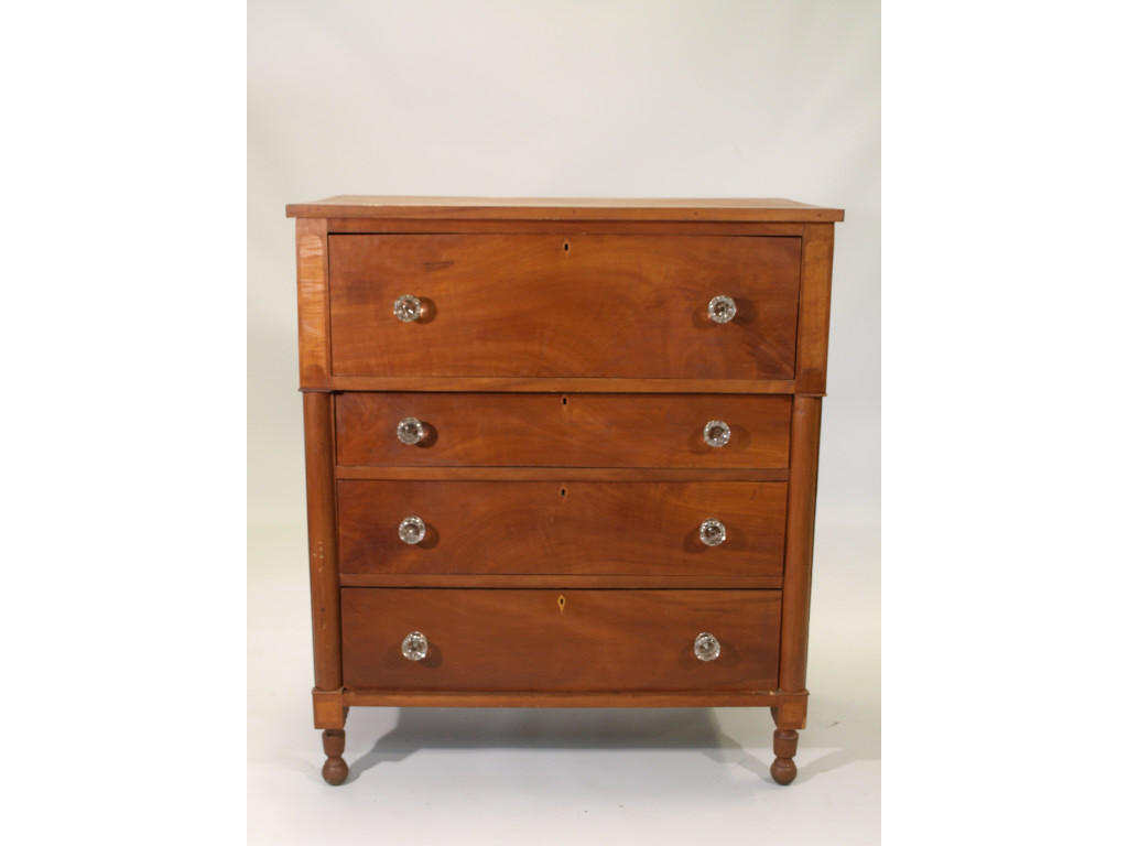 Appraisal: American Country Empire Chest of Drawers Mid th cherry chestnut