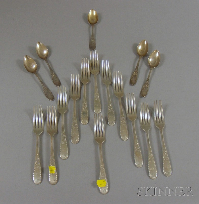 Appraisal: Set of Twelve Kirk Coin Silver Forks and Set of