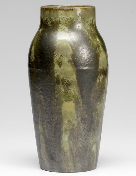 Appraisal: FULPER Tall vase covered in a Leopard Skin Crystalline glaze