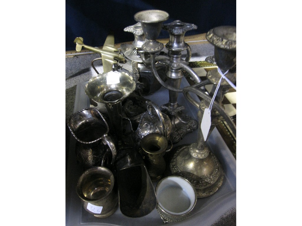 Appraisal: Tray lot of EP - candelabra etc