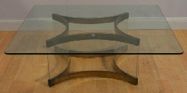 Appraisal: Alessandro Albrizzi low coffee table glass top set upon a