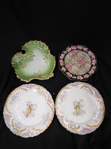 Appraisal: Fine Porcelain Plates pair with Art Nouveau lady and flowers