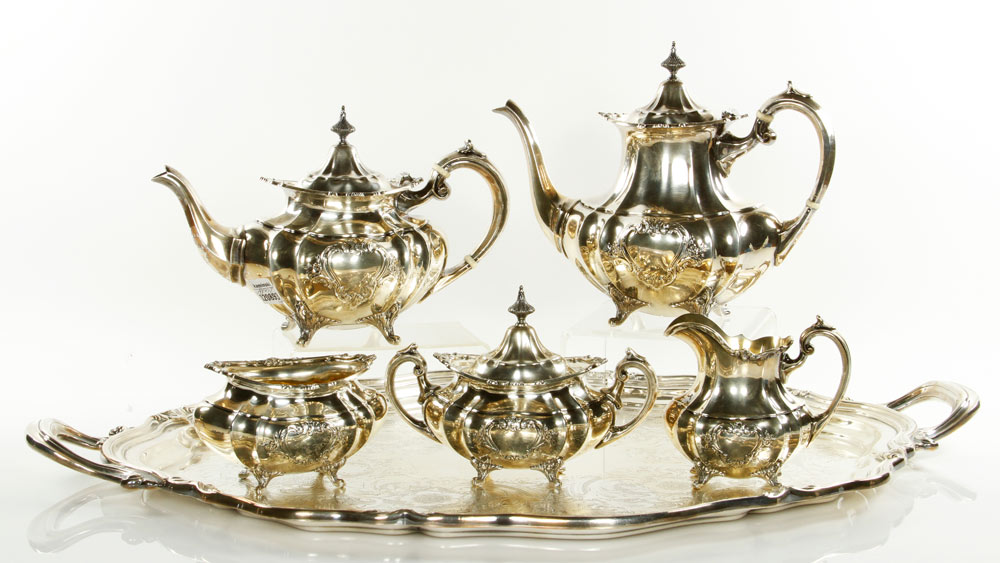 Appraisal: - Reed Barton Sterling Tea Set Reed and Barton five