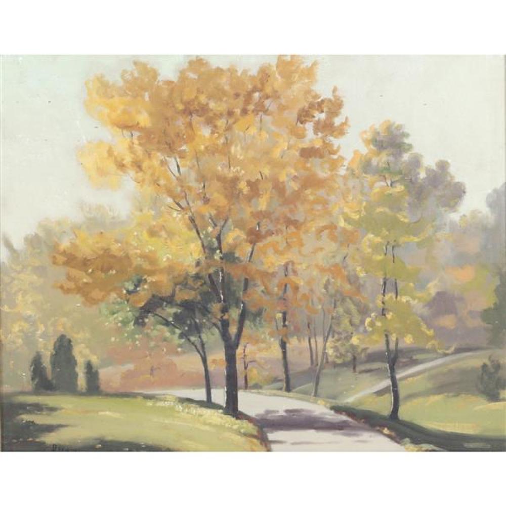 Appraisal: RUTHVEN BYRUM INDIANA - AUTUMN LANDSCAPE OIL ON BOARD X