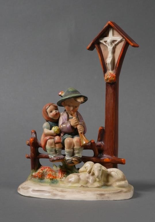 Appraisal: LARGE HUMMEL WAYSIDE DEVOTION TMK Hummel Wayside Devotion Figurine has