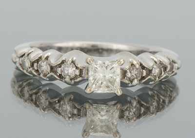 Appraisal: A Ladies' Princess Cut Diamond Ring k white gold ring