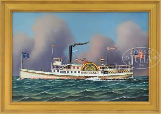 Appraisal: JEROME HOWES American b PORTRAIT OF THE SIDEWHEELER NANTUCKET The