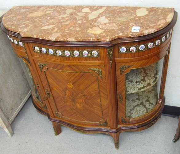 Appraisal: LOUIS XV STYLE CONSOLE CABINET having a conformingly shaped breccia