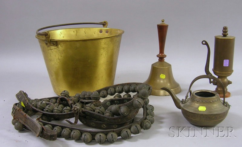 Appraisal: Group of Assorted Brass Articles including a bell a bucket