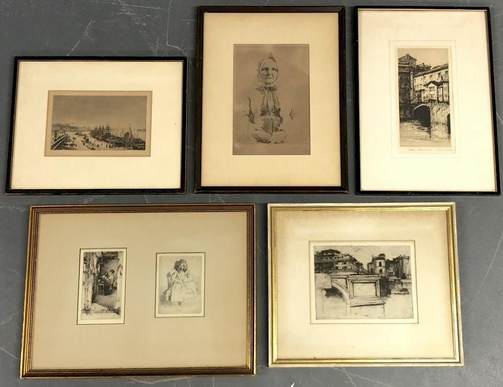 Appraisal: Five Framed and Matted Engravings Five framed and matted engravings