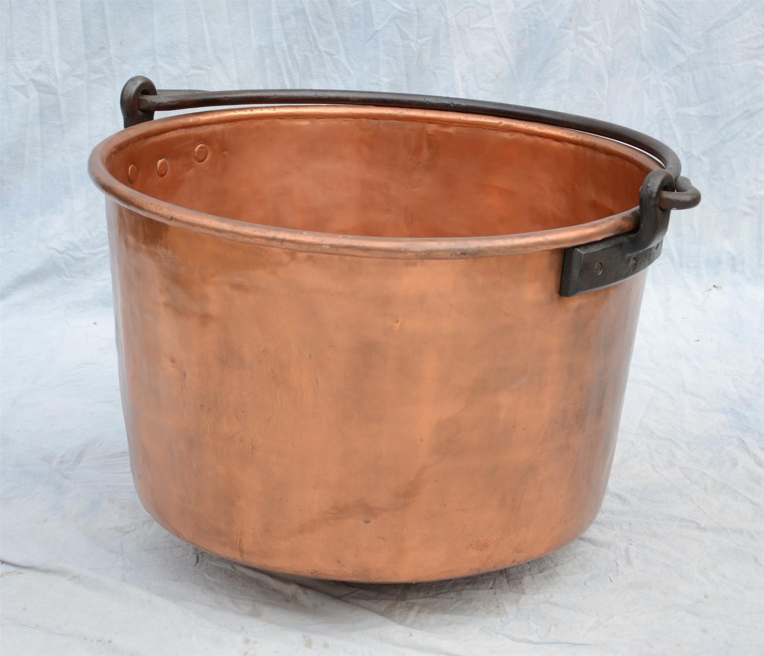 Appraisal: Massive Hand wrought Copper Kettle impressed stamp to the rim