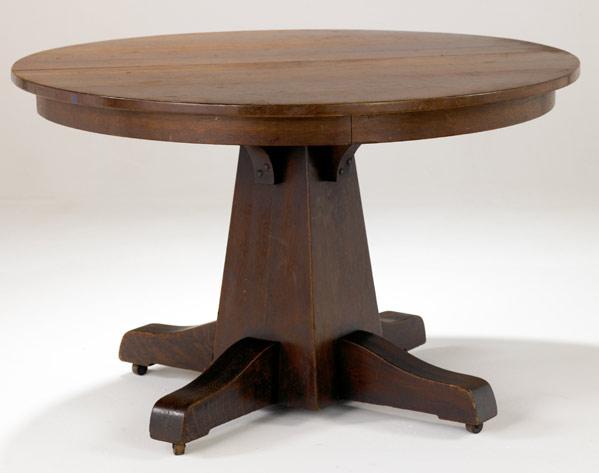 Appraisal: LIMBERT Dining table with split-pedestal base around a center leg