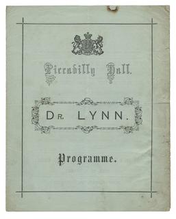 Appraisal: Piccadilly Hall Program of Magician Dr Lynn Lynn Dr Hugh