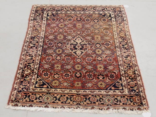 Appraisal: Oriental hall carpet overall red floral patterns ' x '